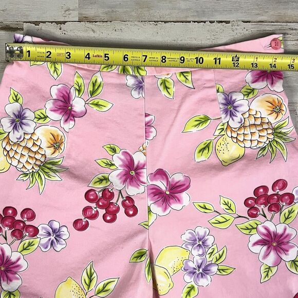 BRIGGS PETITE CAPRI COLORFUL PINK TROPICAL PRINT BEACH SUMMER SIZE 12 - Picture 7 of 9